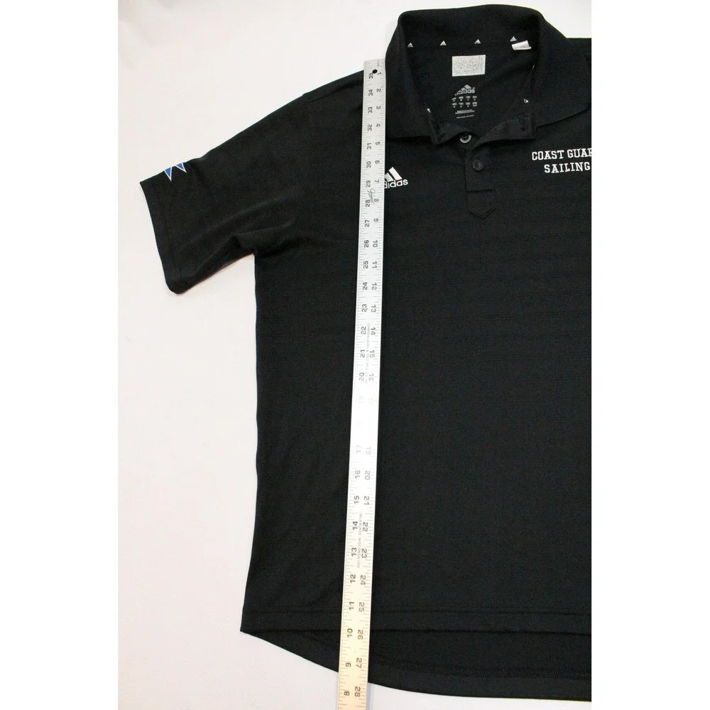 Adidas Mens Coast Guard Sailing Polo Shirt Black Performance Short Sleeve M